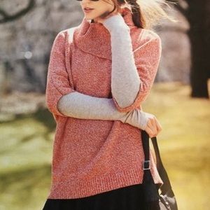 CAbi Style 3011 Foldover Split Collar Crochet Knot Sweater Size XS Peach